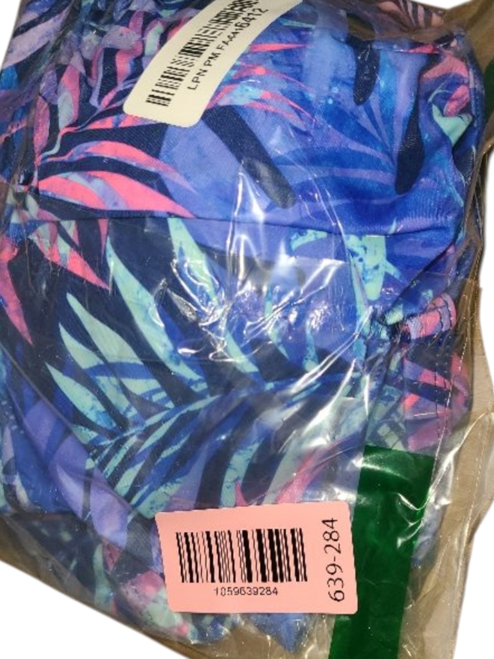 AQUA EVE - 22W Leaf Print Blue & Purple Tank One-Piece Swimsuit - Picture 9 of 9